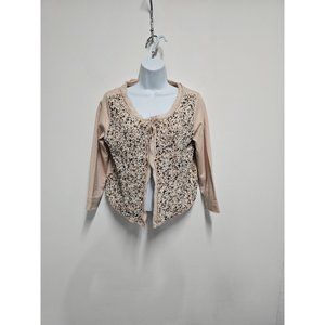 ANTHROPOLOGIE Beaded Sequin Cardigan Blush Pink Small NWOT